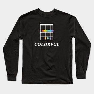 B Colorful B Guitar Chord Tab Dark Theme Long Sleeve T-Shirt